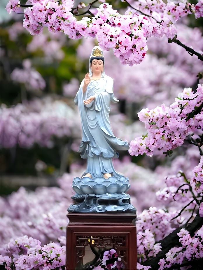 Tượng Mẹ Quan Âm Áo Xanh